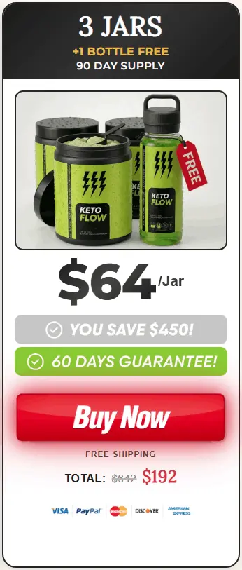 KetoFlow 3 bottle 90 day package with free shipping
