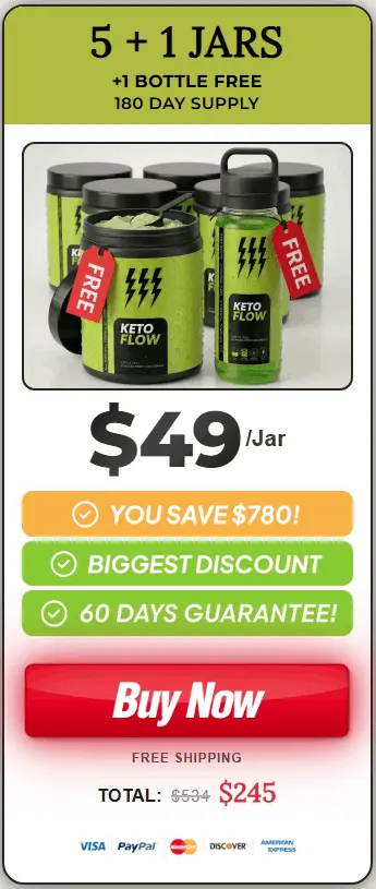 KetoFlow 6 bottle 180 day best value package with discount