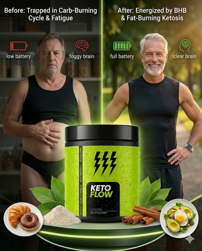 KetoFlow before and after weight loss transformation man