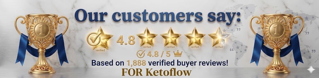 KetoFlow 4.8-star customer review rating banner 